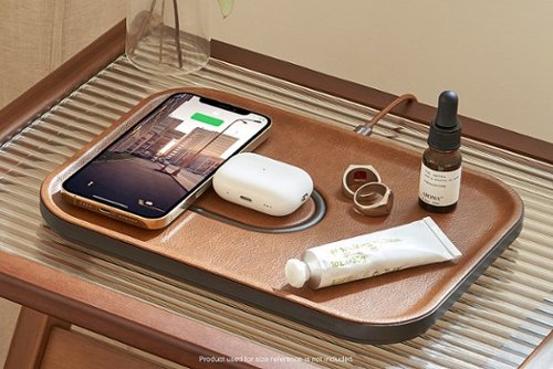 Courant MAG:3 Leather 2-in-1 Magnetic Charging Tray - Saddle WORLDWIDE DELIVERY