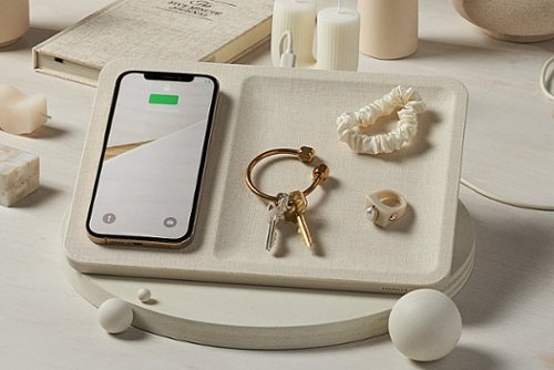 Courant MAG:3 Linen 2-in-1 Magnetic Charging Tray - Natural GLOBAL SHIPPING
