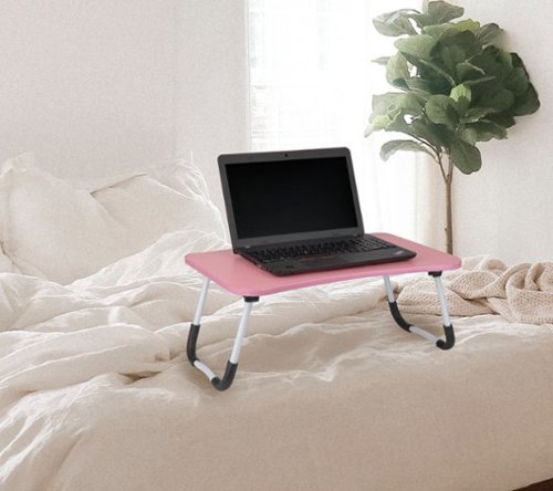 Mind Reader Lap Desk Laptop Stand, Bed Tray, Folding Legs, Couch Table, Portable, MDF , 23.25L x 13.75W x 10.5H - Pink BUY IN EUROPE