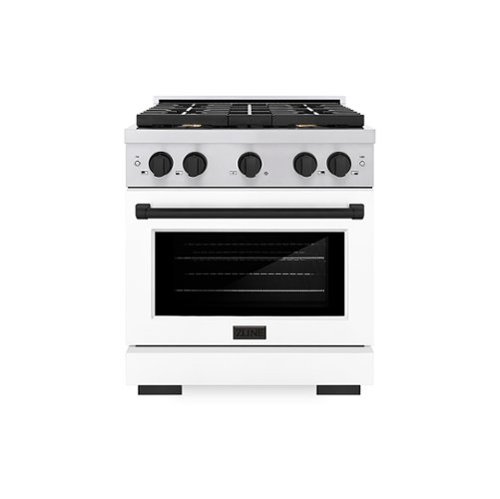 ZLINE - 30 in. 4.2 cu. ft. Freestanding Gas Range with Gas Oven and Matte Black Accents - Stainless Steel