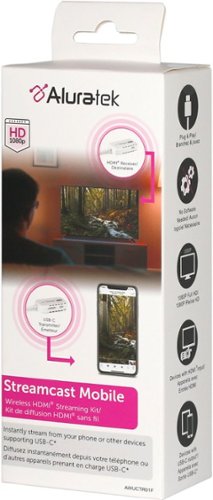 Aluratek Streamcast Mobile Wireless USB-C to HDMI Transmitter and Receiver - White BUY ONLINE