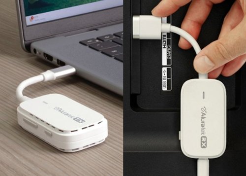 Aluratek Streamcast Mobile Wireless USB-C to HDMI Transmitter and Receiver - White WHERE TO BUY