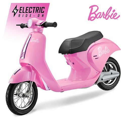 Hyper - BARBIE Retro Scooter, Powered Ride-on with Easy Twist Throttle and 14MPH Max Speed - Pink