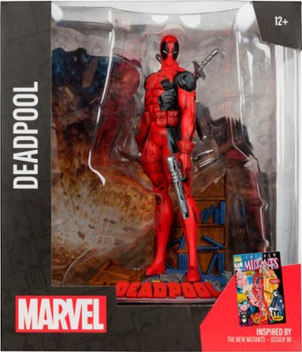 McFarlane Toys Marvel Deadpool 1:10th Scale 6.6 Posed Figure with Scene (The New Mutants #98) GLOBAL SHIPPING