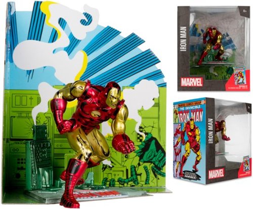 McFarlane Toys Marvel Iron Man 1:10th Scale 4.3 Posed Figure with Scene (The Invincible Iron Man #126) WORLDWIDE DELIVERY