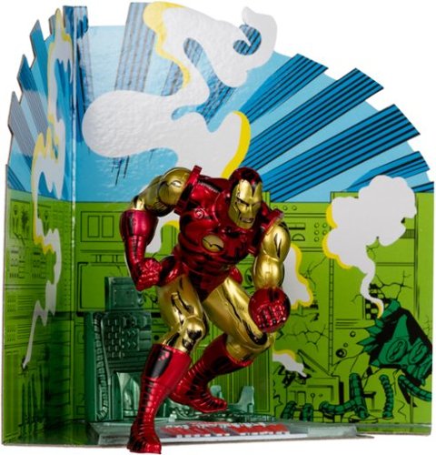 McFarlane Toys Marvel Iron Man 1:10th Scale 4.3 Posed Figure with Scene (The Invincible Iron Man #126) GLOBAL SHIPPING