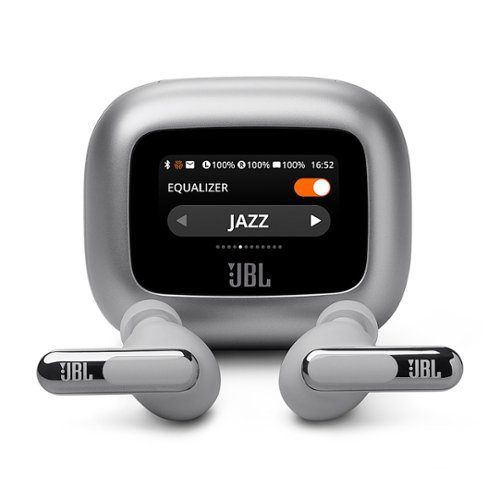JBL Live Beam 3 Noise-Cancelling Earbuds with Smart Case (Silver)