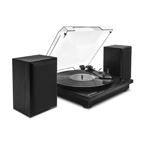Victrola Montauk Bluetooth Turntable System with Bookshelf Speakers (Black)