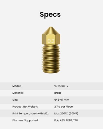 AnkerMake M5/M5C 10-Pack 0.2mm Nozzle Kit - Gold GLOBAL SHIPPING