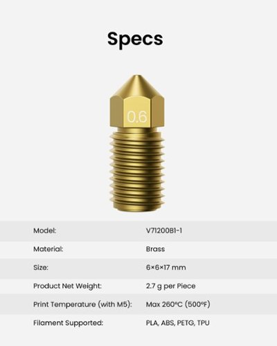 AnkerMake M5/M5C 10-Pack 0.6mm Nozzle Kit - Gold GLOBAL SHIPPING