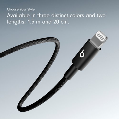Beats 5' USB-C to Lightning Woven Cable - Bolt Black BUY ONLINE