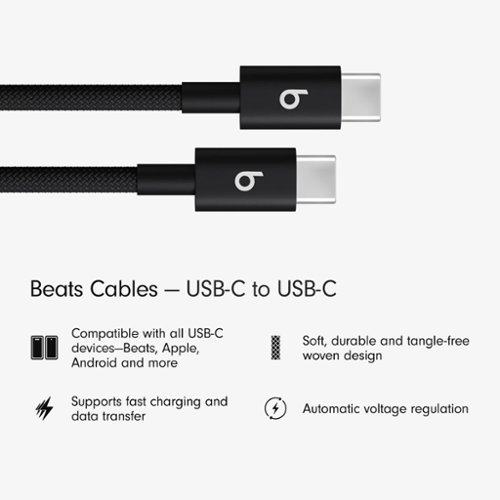Beats 5' USB-C to USB-C Woven Cable - Bolt Black WORLDWIDE DELIVERY