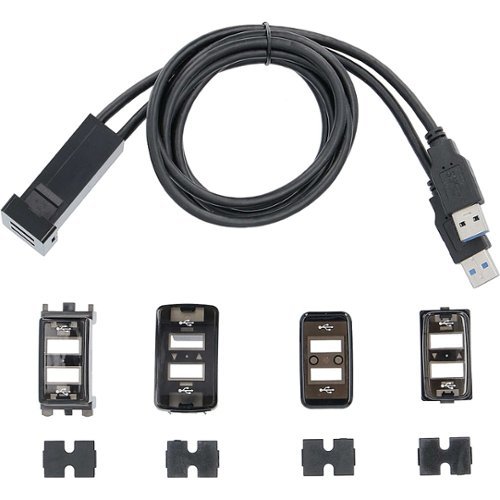 Metra Install Bay Dual 3' Female USB Type-A to Male USB Type-A Adapter - Black GLOBAL SHIPPING
