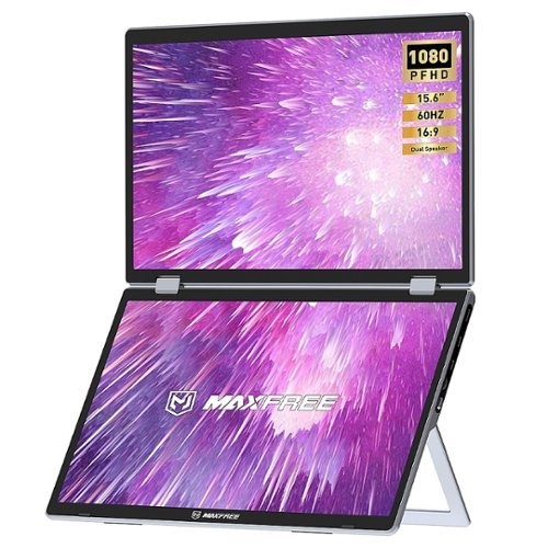 Maxfree - M2 Dual-Screen 15.6" Laptop Extension Monitor - Black