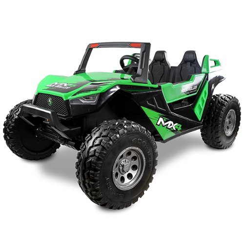 Hyper - Rock Roller MX4 UTV Powered Ride-On w/ 3 Mile Range & 5.5 MPH Max Speed - Green/Black