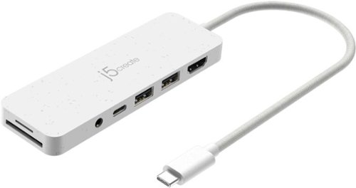 j5create USB-C Multi-Port Hub with Power Delivery - Eco White WORLDWIDE DELIVERY