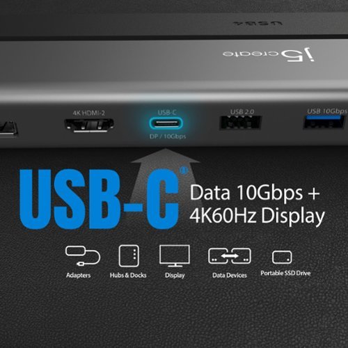 j5create USB4 Triple 4K Multi-Port Docking Station - Space Gray & Black BUY IN MIDDLE EAST
