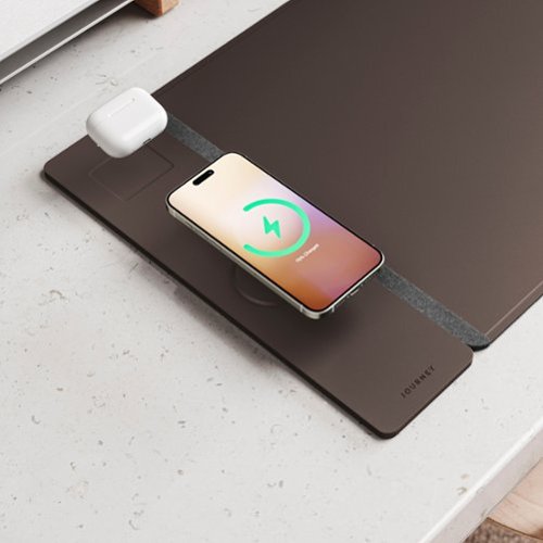 JOURNEY ALTI Wireless Charging Desk Mat - Dark Brown HOW TO BUY