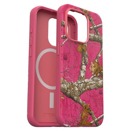 OtterBox - Symmetry for MagSafe Case for Apple iPhone 15 Pro - Realtree Flamingo Pink (Camo Graphic)
