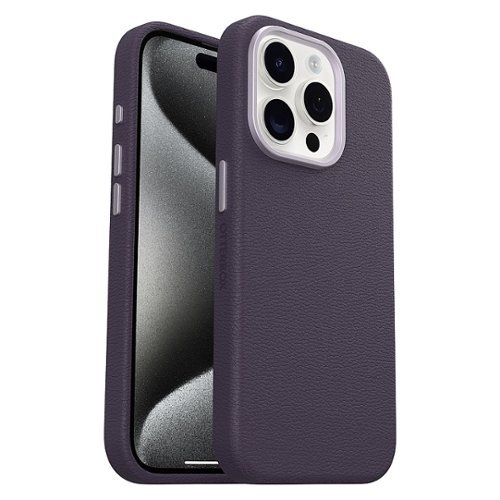 OtterBox - Symmetry Cactus Leather MagSafe Case for Apple iPhone 15 Pro - Plum Luxe
