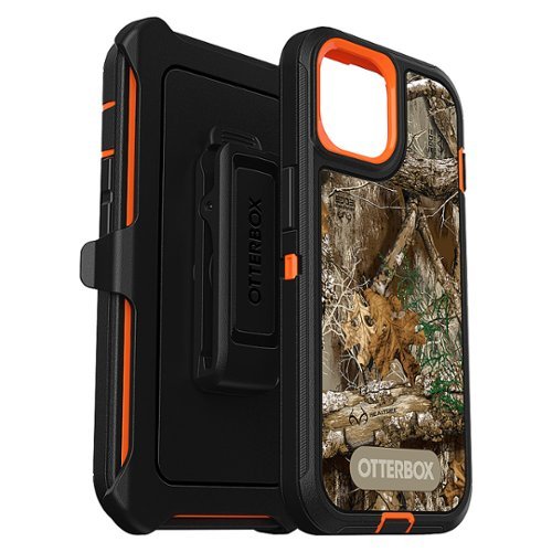 OtterBox - Defender Pro Case for Apple iPhone 15 / iPhone 14 / iPhone 13 - Realtree Blaze Edge (Camo Graphic)