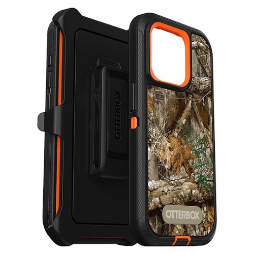 OtterBox - Defender Series Pro Hard Shell for Apple iPhone 15 Pro - Realtree Blaze Edge (Camo Graphic)-Front_Standard 