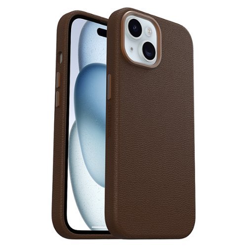OtterBox - Symmetry Cactus Leather MagSafe Case for Apple iPhone 15 - Rich Adobe-Front_Standard 