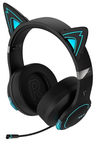 Edifier - G5BT CAT Wireless Gaming Headset w/ Magnetic Cat Ears, 36 Hour Battery Life for Xbox, Playstation, Nintendo, Mobile & PC - Black