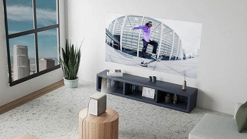 HP CC500 1080P 4K Portable Projector, 84 Screen Included - White WORLDWIDE DELIVERY