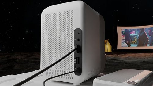 HP CC180 720P Mini Portable Projector with Roku Express, 84 Screen Included - White WORLDWIDE DELIVERY