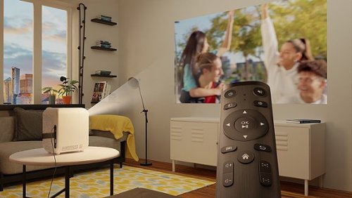 HP CC180 720P Mini Portable Projector with Roku Express, 84 Screen Included - White GLOBAL SHIPPING