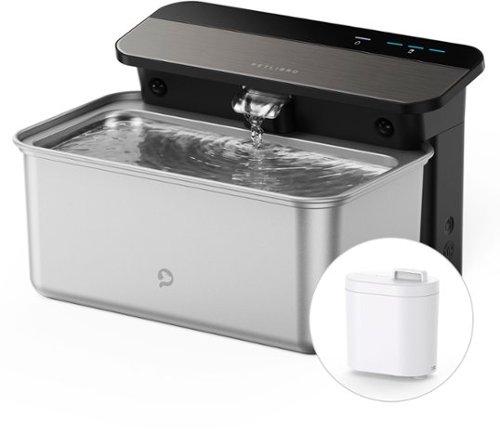 PETLIBRO - Glacier Ultrafiltration Stainless Steel Pet Water Fountain with Replacement Filter Bundle - Black