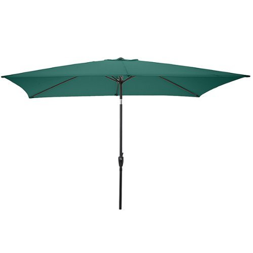 Pure Garden - 10-Ft Rectangular Patio Umbrella - Green-Front_Standard 