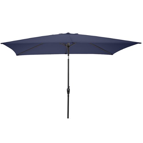 Pure Garden - 10-Ft Rectangular Patio Umbrella - Navy-Front_Standard 