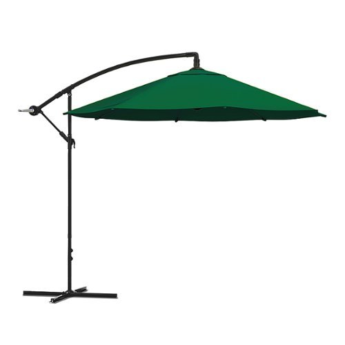 Pure Garden - 10-Ft Offset Patio Umbrella - Hunter Green-Front_Standard 