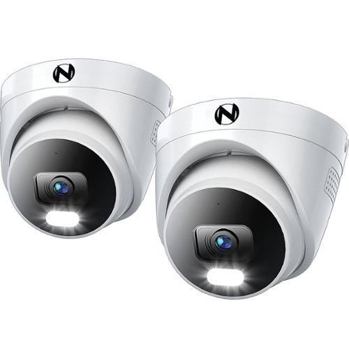 Night Owl - 2-Camera Indoor/Outdoor Add On Wired IP 4K Security Dome Cameras - White
