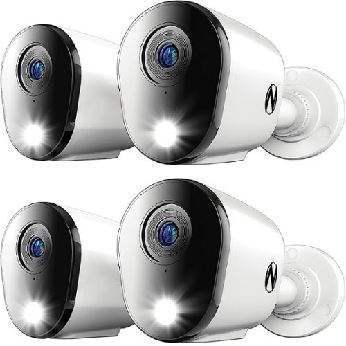 Night Owl - 4-Camera Indoor/Outdoor Add On Wired 4K Security Cameras with 2-Way Audio - White