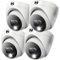 Night Owl - 4-Camera Indoor/Outdoor Add On Wired 4K Security Dome Cameras with 2-Way Audio - White-Front_Standard