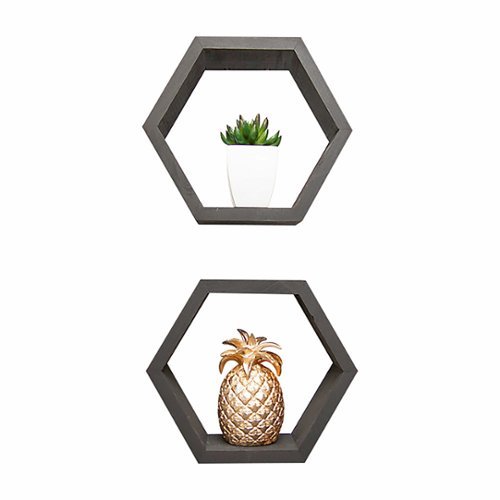 TRINITY - DRAKESTONE Hexagon Shelves 2-Pack - Black-Front_Standard 