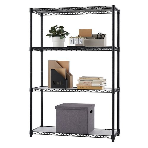 TRINITY 4-Tier | 36x14x54 | Commercial Wire Shelving | NSF | w/ Liners | - Black