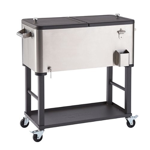 TRINITY | 80 Quart Stainless Steel Cooler | Detachable Tub - Stainless Steel, Black