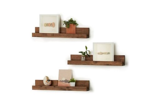 TRINITY - DRAKESTONE Floating Book + Display Shelf 3-Pack - Walnut-Front_Standard 
