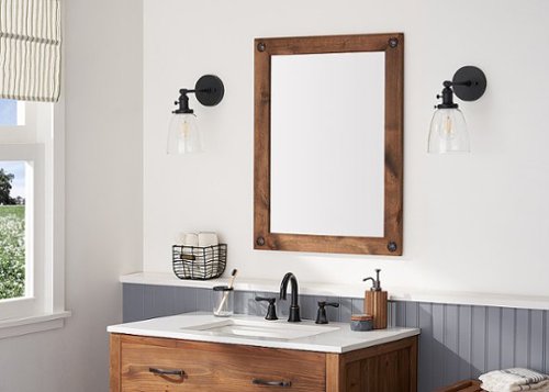 TRINITY DRAKESTONE | 24x31 Farmhouse Vanity Mirror w/ Clavos | Walnut - Walnut WORLDWIDE DELIVERY