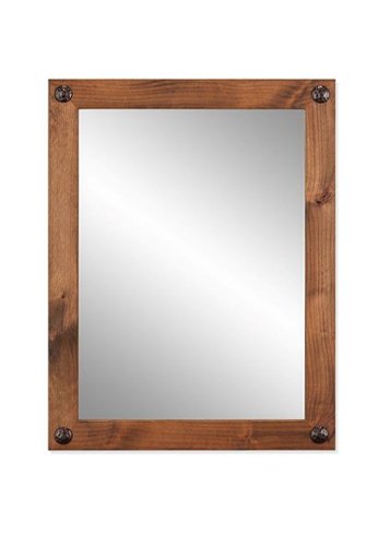 TRINITY DRAKESTONE | 24x31 Farmhouse Vanity Mirror w/ Clavos | Walnut - Walnut GLOBAL SHIPPING