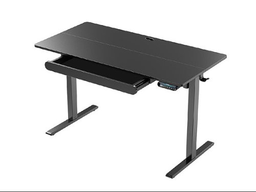 HUANUO Adjustable Standing Desk with Storage Drawer - 48″ x 24″ - Black