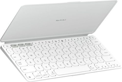 Logitech - Keys-To-Go 2 Slim Portable Bluetooth Keyboard for iPad, iPhone, Mac, and Apple TV With Built-in Cover - Pale Gray