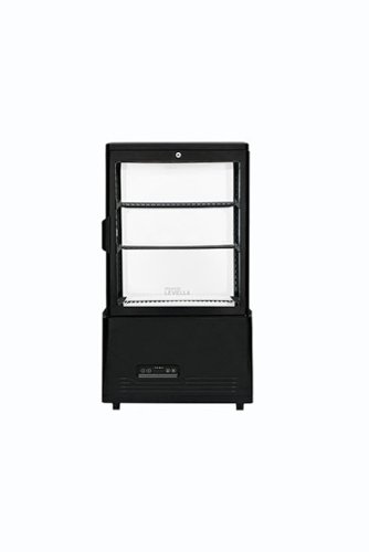 Premium Levella - 2.1 Cu. Ft. 4-Sided Glass Commercial Merchandiser Refrigerated Display Case - Black