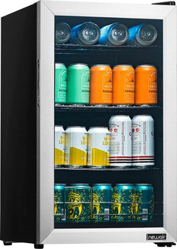 Newair Beverage Fridge w/ Glass Door - Stainless Steel