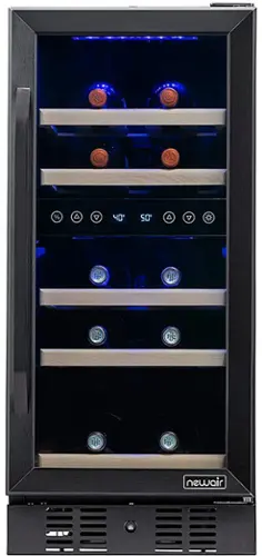 Front. NewAir - Newair Built-In Dual Zone Wine Cooler w/ Beech Wood Shelves - Black.