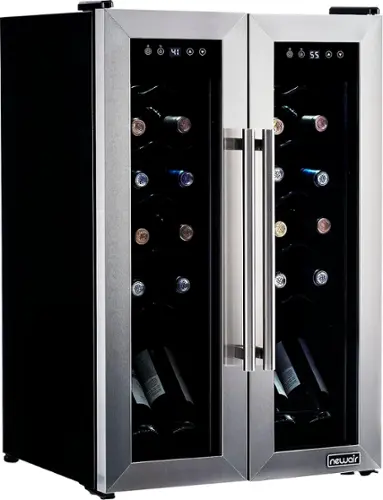 Front. NewAir - Newair Wine Cooler Refrigerator w/ Dual Temperature Zones - Black.